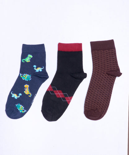 3pk Cotton Rich Design Combo Socks