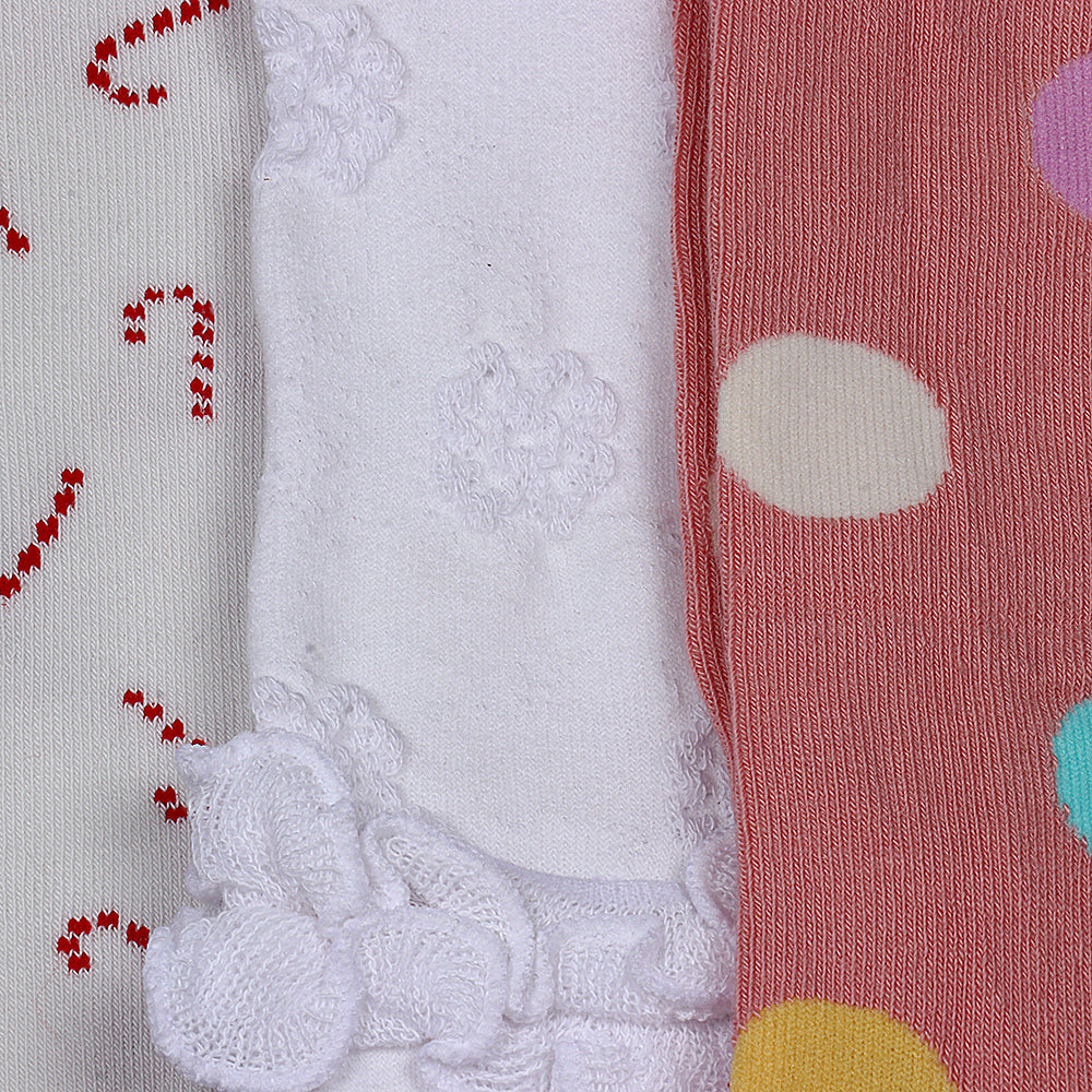 3 Pk Premium Kids' Cotton Pantyhose - Breathable Stretch Footed Tights
