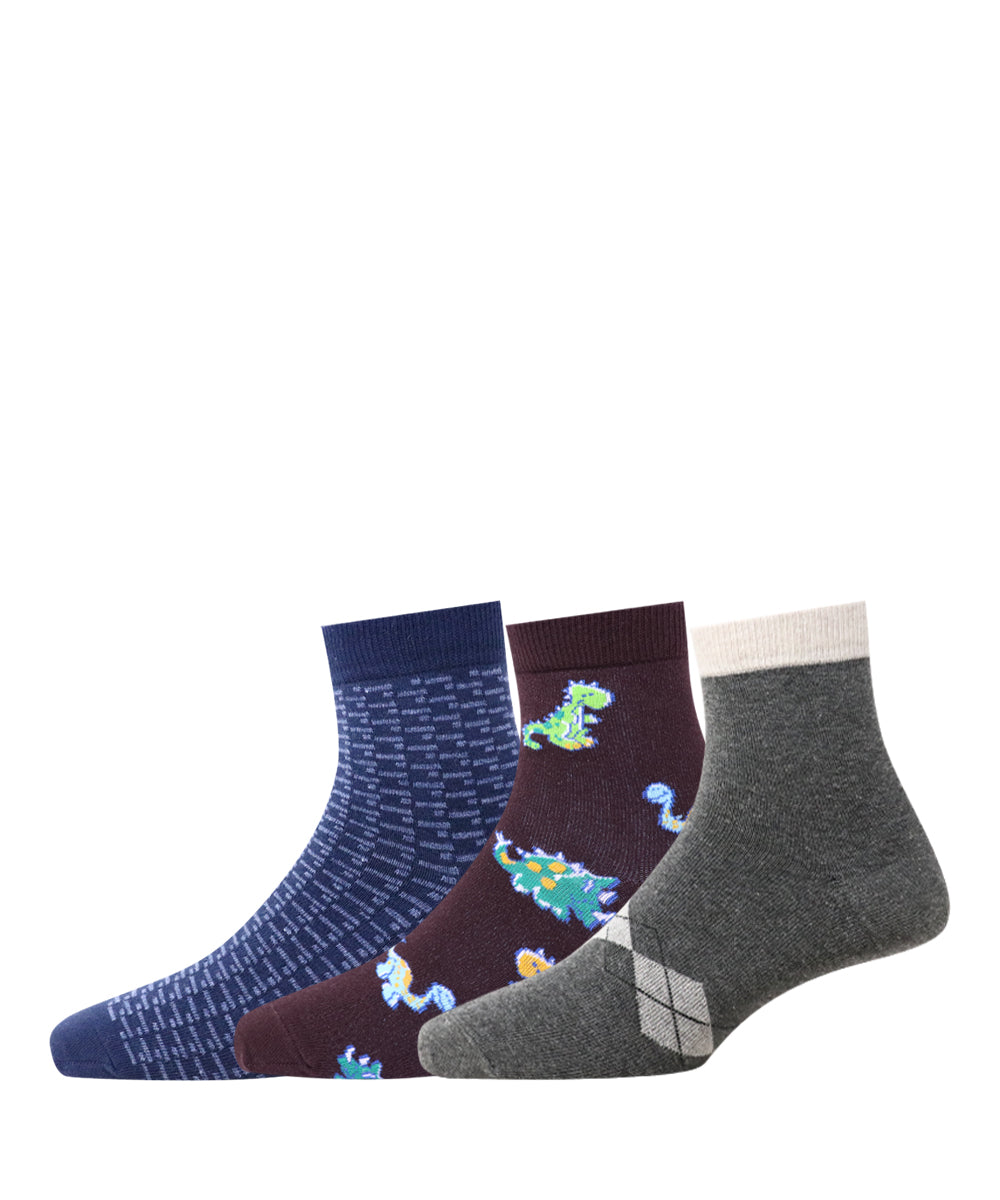 3pk Cotton Rich Design Combo Socks