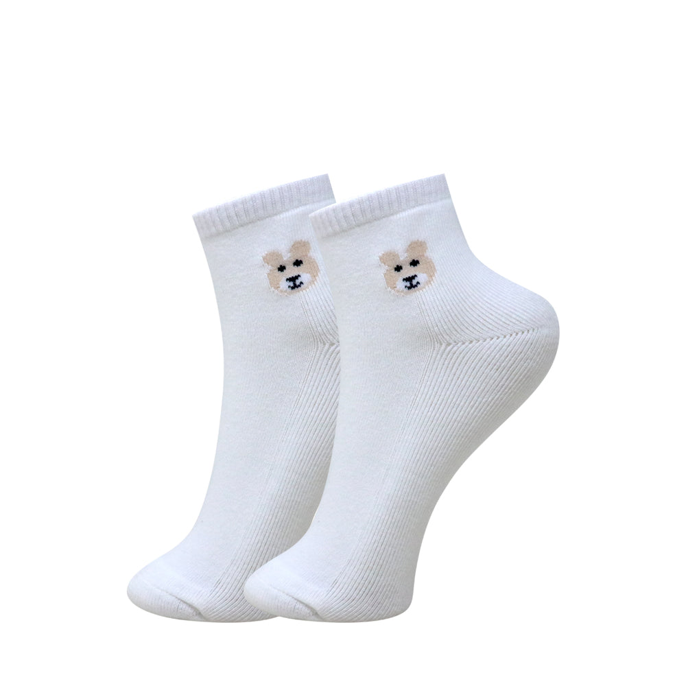 3 Pk Kids Cute Bear Design Cotton Rich Ankle Socks