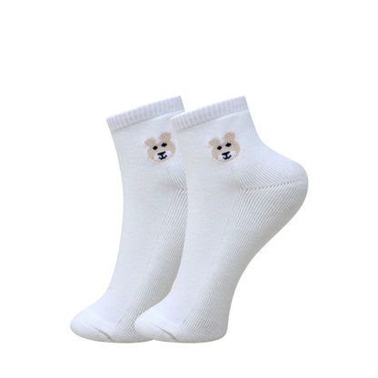 3 Pk Kids Cute Bear Design Cotton Rich Ankle Socks