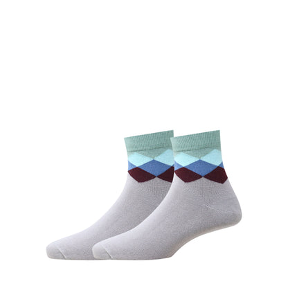 3 Pk Men’s Multicolour Geometric Pattern Socks