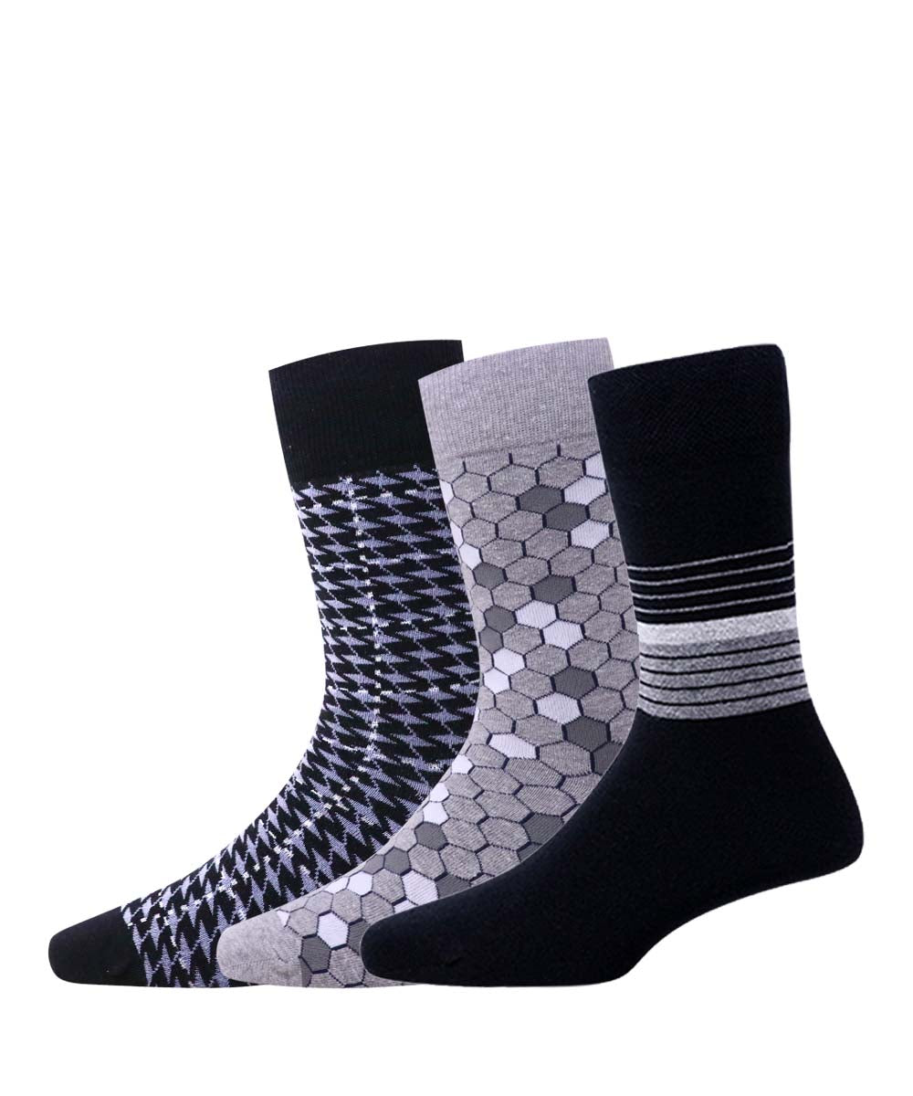 3pk Cotton Rich Design Combo Socks