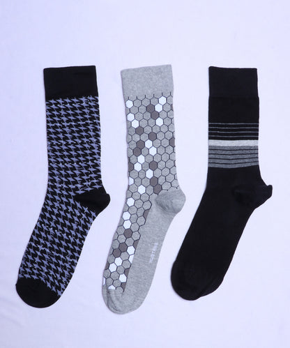 3pk Cotton Rich Design Combo Socks