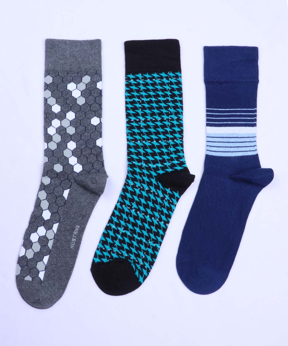 3pk Cotton Rich Design Combo Socks