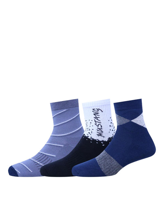 3pk Cotton Rich Design Terry Combo Socks.