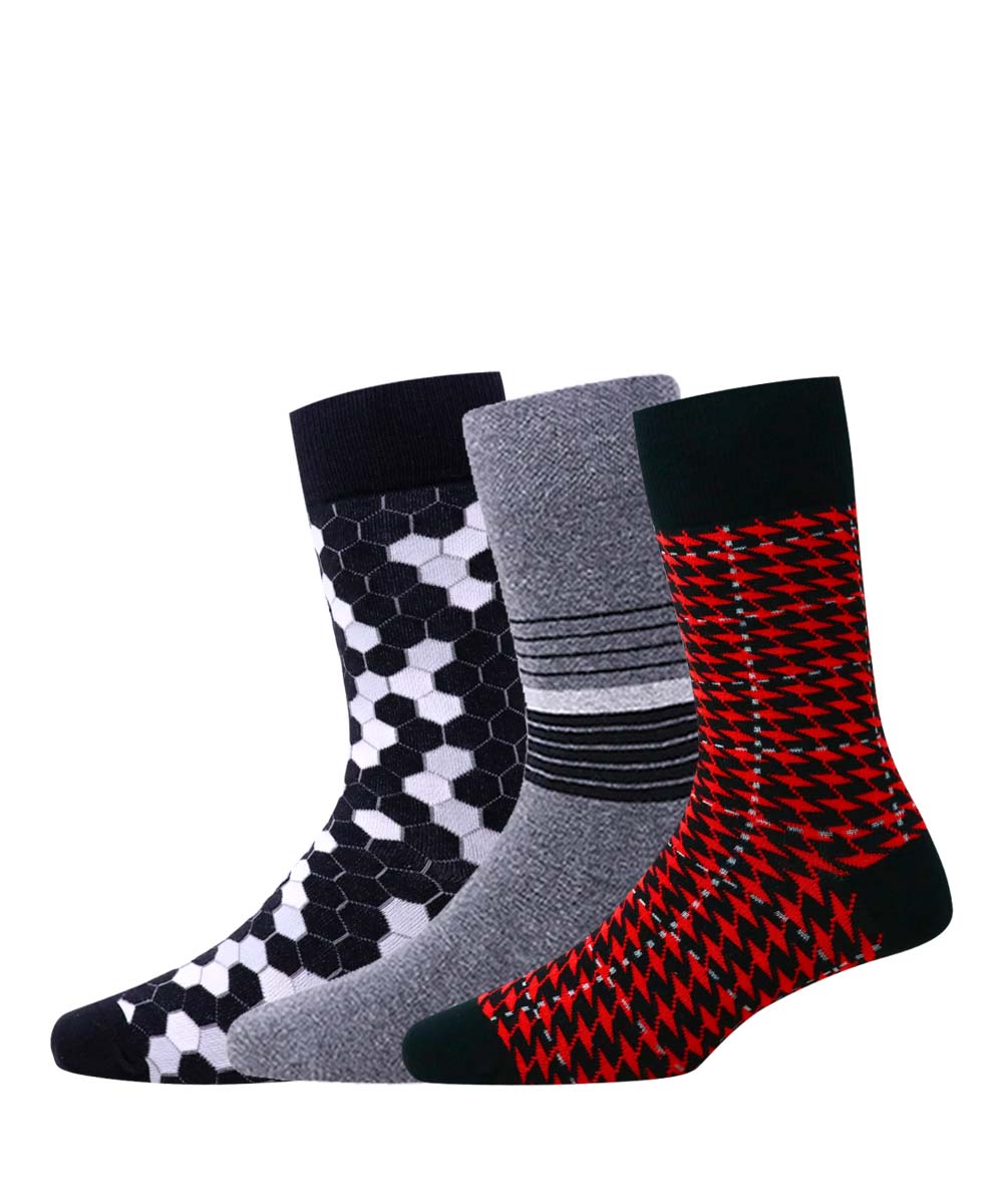 3pk Cotton Rich Design Combo Socks