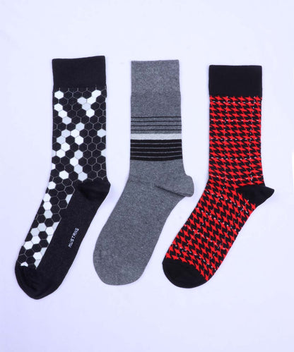 3pk Cotton Rich Design Combo Socks