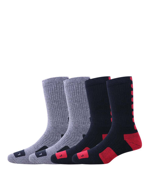 2pk Cotton Rich Design Terry Combo Socks.