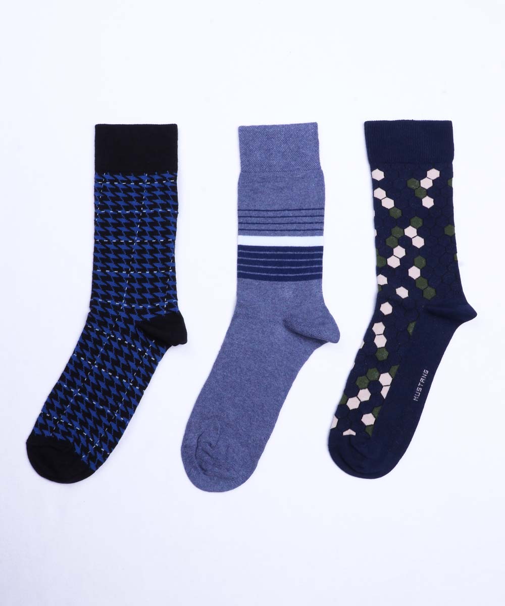 3pk Cotton Rich Design Combo Socks