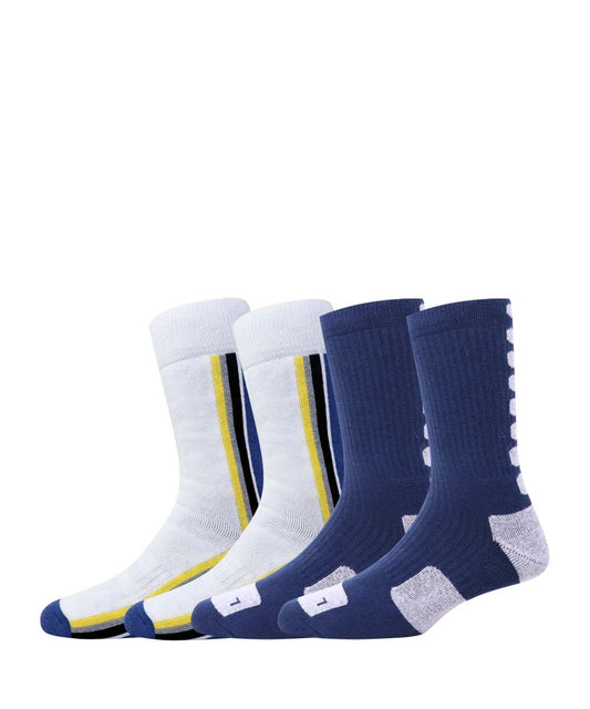 2pk Cotton Rich Design Terry Combo Socks.