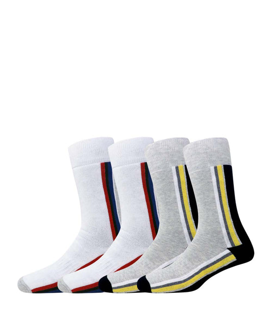 2pk Cotton Rich Design Terry Combo Socks.