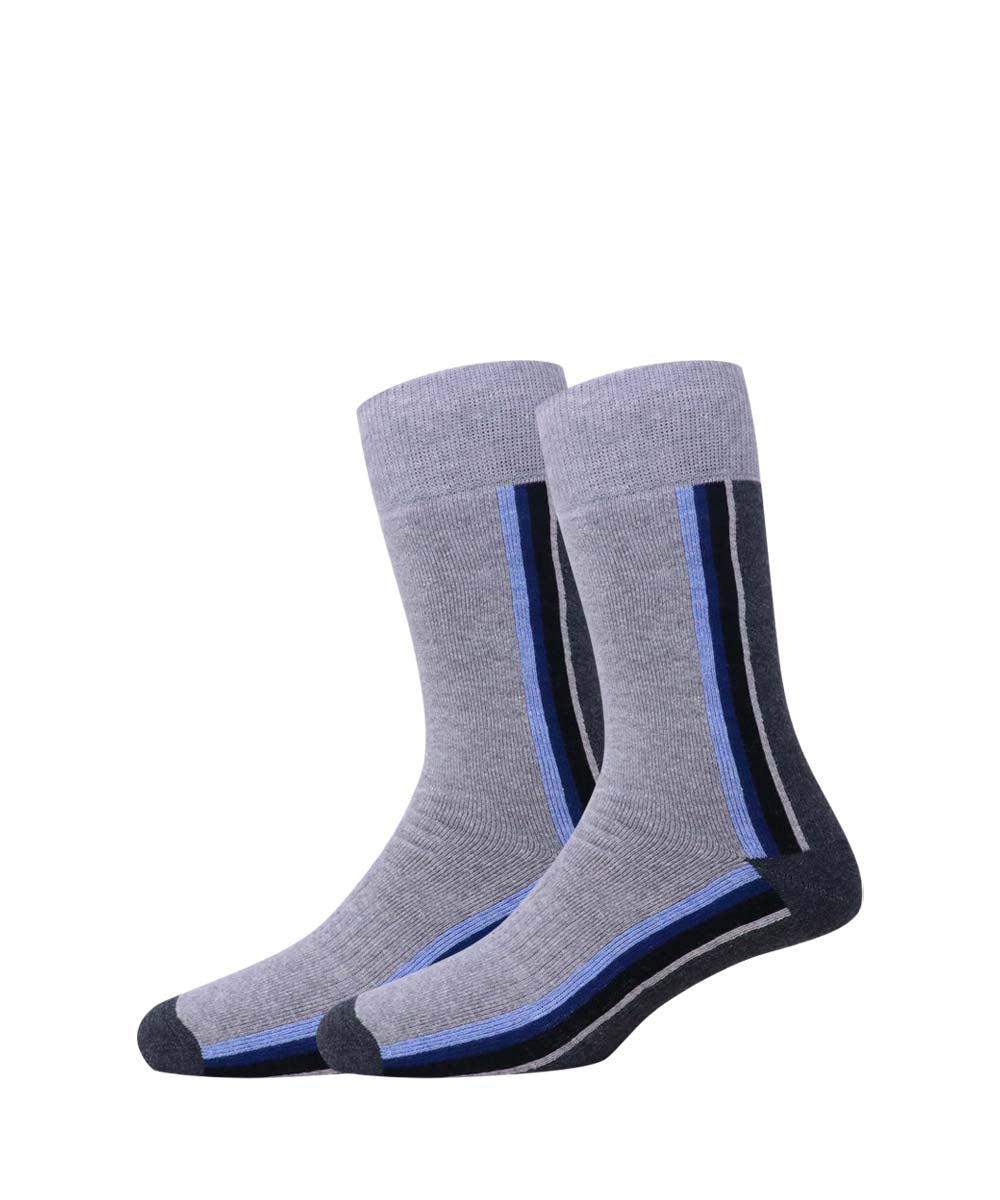 2pk Cotton Rich Design Terry Combo Socks.